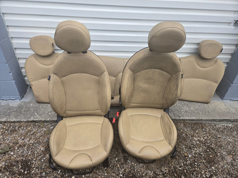 2007 - 2015 MINI COOPER S FRONT TAN LEATHER SEAT SET SEATS RIGHT LEFT OEM rear
