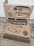 98 - 02 Dodge RAM Power Front LEATHER Left RIGHT Door Trim Panels PANEL set OEM