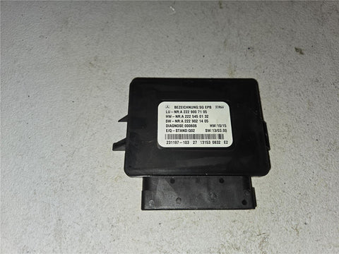 14 - 17 Benz S-class W222 SEDAN Parking Brake Control Module A 222 545 01 32 OEM