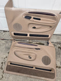 98 - 02 Dodge RAM Power Front LEATHER Left RIGHT Door Trim Panels PANEL set OEM