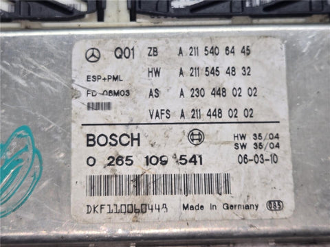 2006-11 Mercedes W219 CLS500 Electronic Stability Brake Module 0 265 109 541 OEM