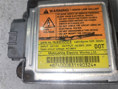 2001 - 03 Infiniti QX4 Xenon HID H/L Ballast Module 26055-8J100 HLB351D12-8 OEM