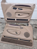 98 - 02 Dodge RAM Power Front LEATHER Left RIGHT Door Trim Panels PANEL set OEM