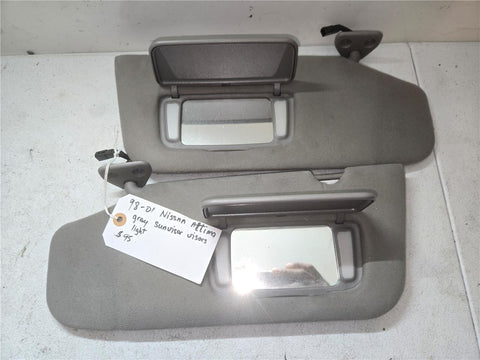 1998 - 2001 Nissan Altima Sun Visor Gray left & right w/ light OEM