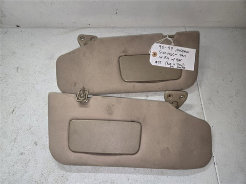 1995 - 1999 Nissan Sun Visor Tan Left & Right (has a tear see photos) OEM
