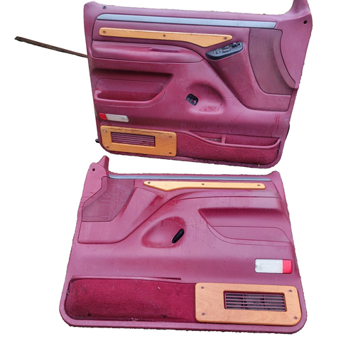 92 - 96 Ford Bronco F150 F250 Left Right RED Silver Door Panel SET Panels oem