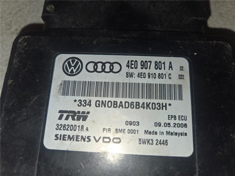 AUDI A8, ABS Control Module, 4E0 907 801 A, OEM 