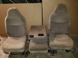 99 - 04 FORD F250 F350 SUPERDUTY FRONT TAN POWER SEAT SEATS CONSOLE JUMP TRACK