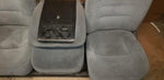 88 - 96 FORD F150 F250 F350 FRONT GRAY CLOTH MANUAL SEATS CENTER CONSOLE JUMP SEAT OEM