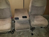 99 - 04 FORD F250 F350 SUPERDUTY FRONT TAN POWER SEAT SEATS CONSOLE JUMP TRACK
