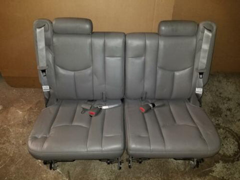 01 - 06 CHEVY TAHOE YUKON ESCALADE GRAY LEATHER 3RD THIRD ROW SPLIT SEATS SEAT