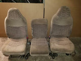 99 - 04 FORD F250 F350 SUPERDUTY FRONT TAN POWER SEAT SEATS CONSOLE JUMP TRACK