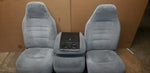 88 - 96 FORD F150 F250 F350 FRONT GRAY CLOTH MANUAL SEATS CENTER CONSOLE JUMP SEAT OEM