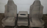 99 -08 FORD F250 F350 F450 FRONT TAN CLOTH MANUAL SEATS CENTER CONSOLE JUMP SEAT