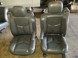 03 -06 SIERRA SILVERADO TAHOE AVALANCHE BLACK LEATHER FRONT SEATS POWER SEAT OEM