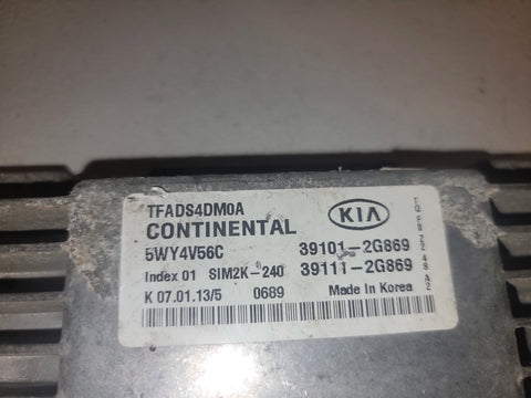 11-13 KIA ENGINE CONTROL MODULE UNIT ECM ECU PCM 39101-2G869