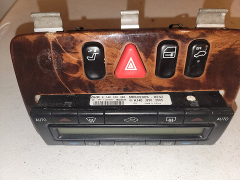 MERCEDES BENZ CLK320 CLK430 CLK55 FRONT AC CLIMATE CONTROL SWITCH WOOD PANEL  A1408302585 OEM